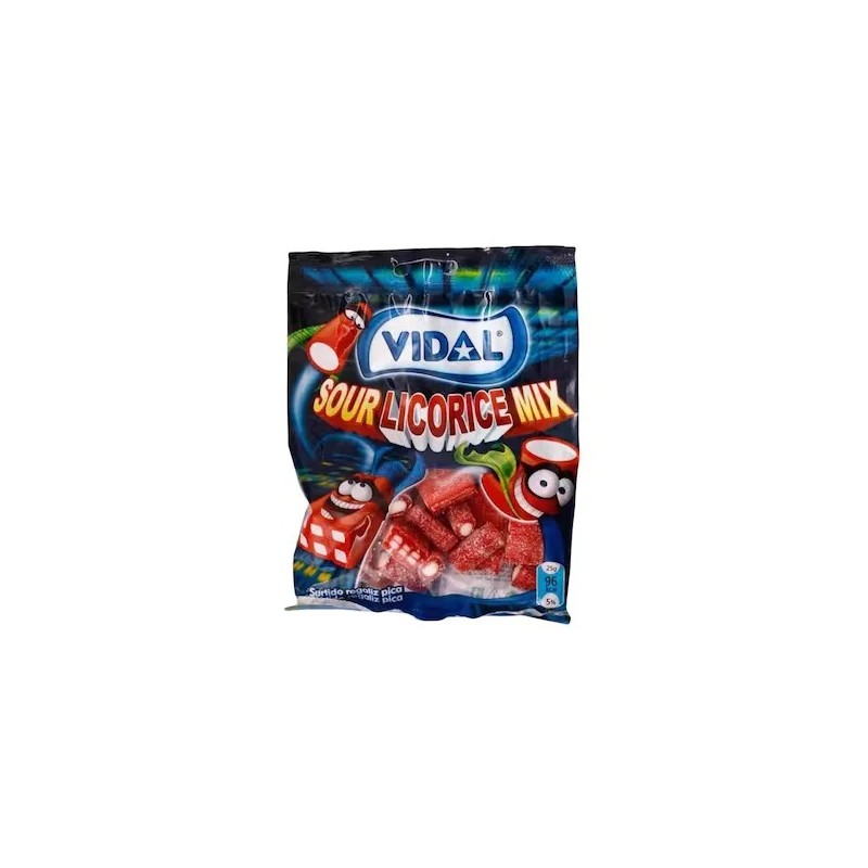 Gominola Vidal Sour Licorice Mix - Caja 14 unidades