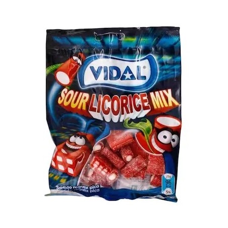 Gominola Vidal Sour Licorice Mix - Caja 14 unidades