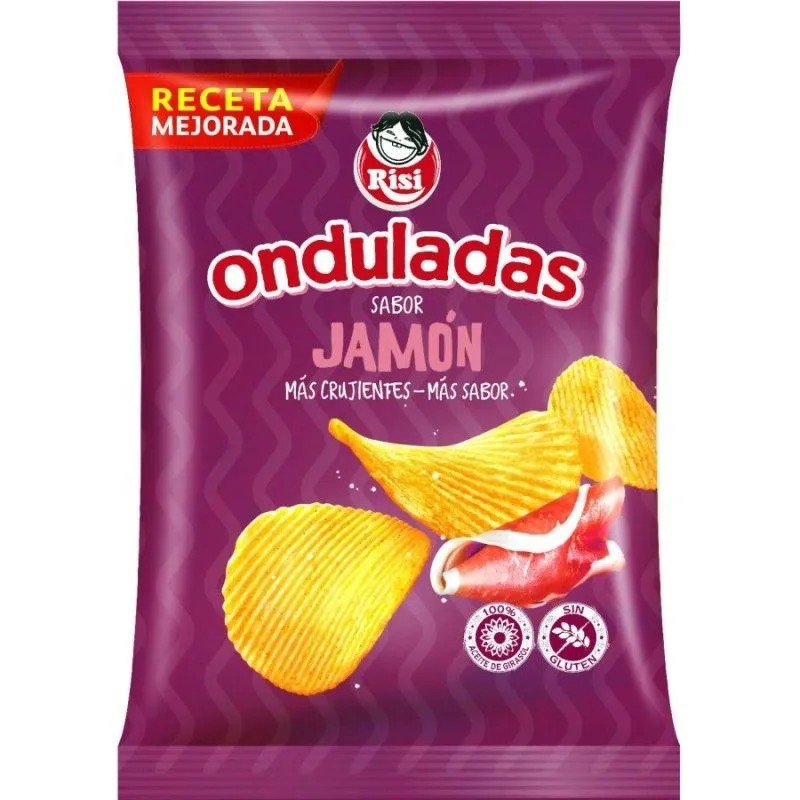 Patatas Ondulada Jamon Risi - Caja 18 unidades